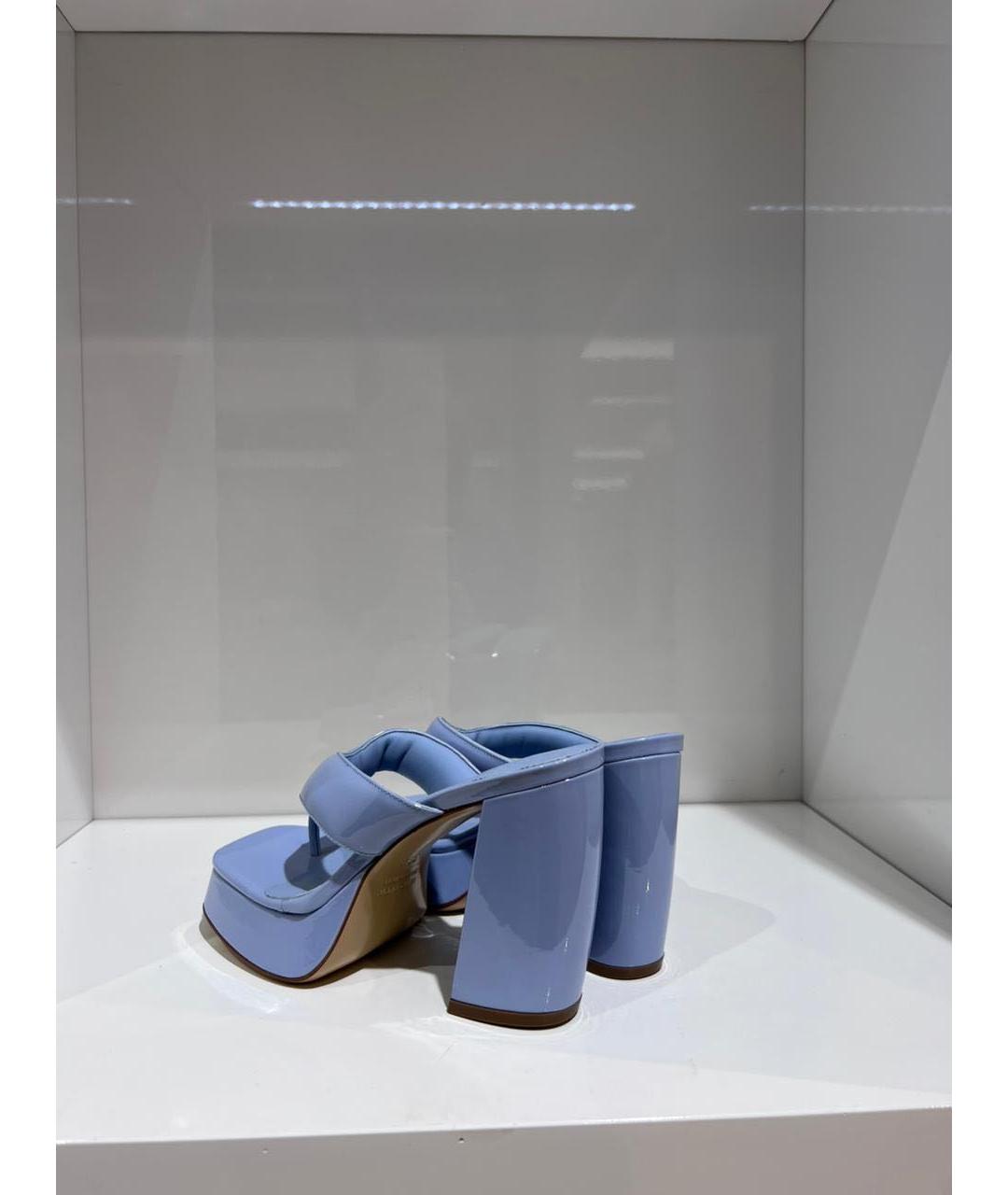 GIABORGHINI Голубые сабо из лакированной кожи, фото 4