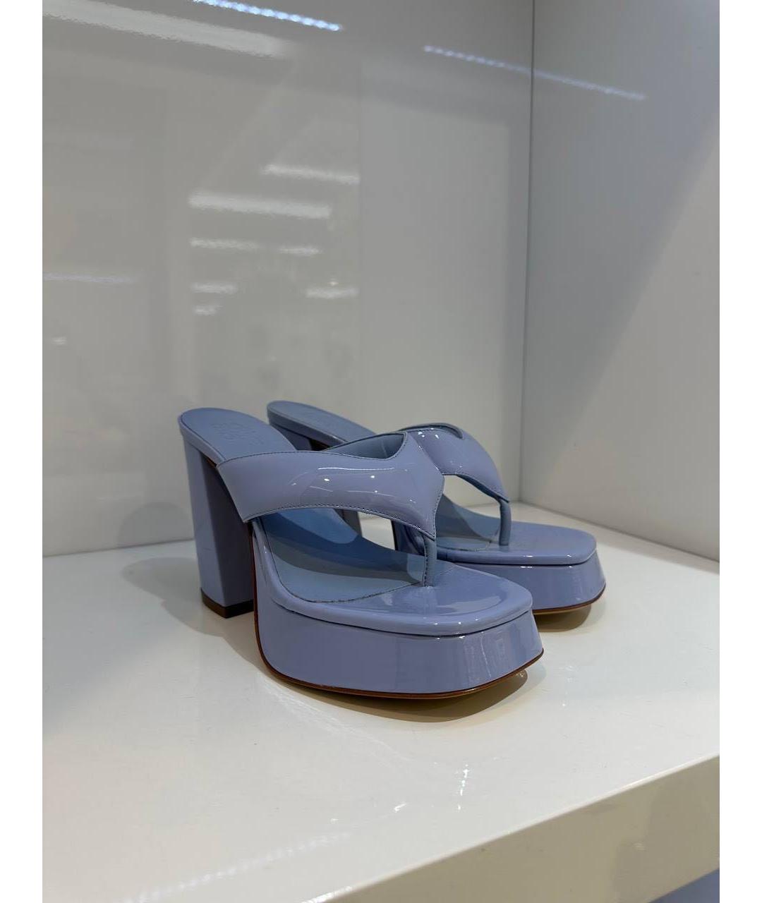 GIABORGHINI Голубые сабо из лакированной кожи, фото 2