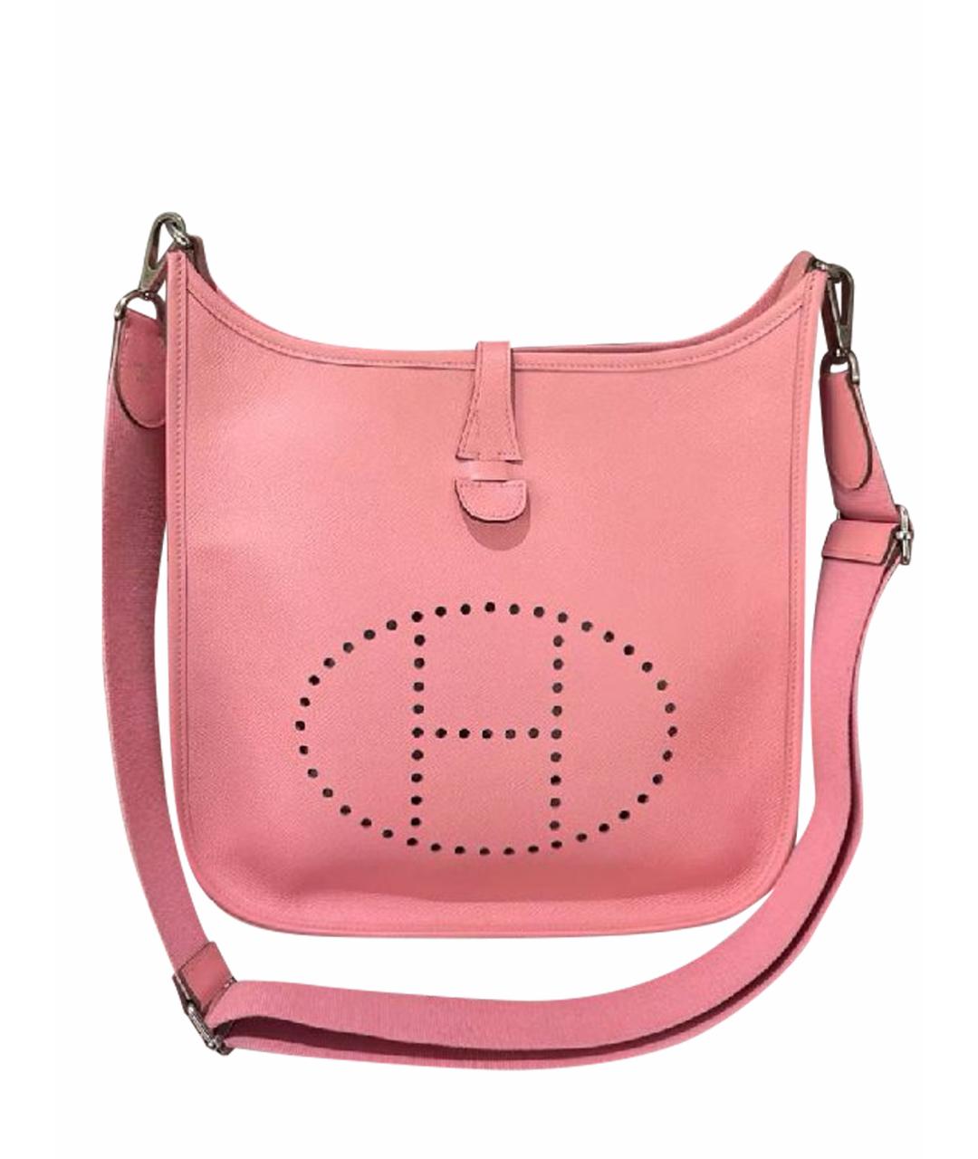 HERMES Розовая кожаная сумка через плечо, фото 1