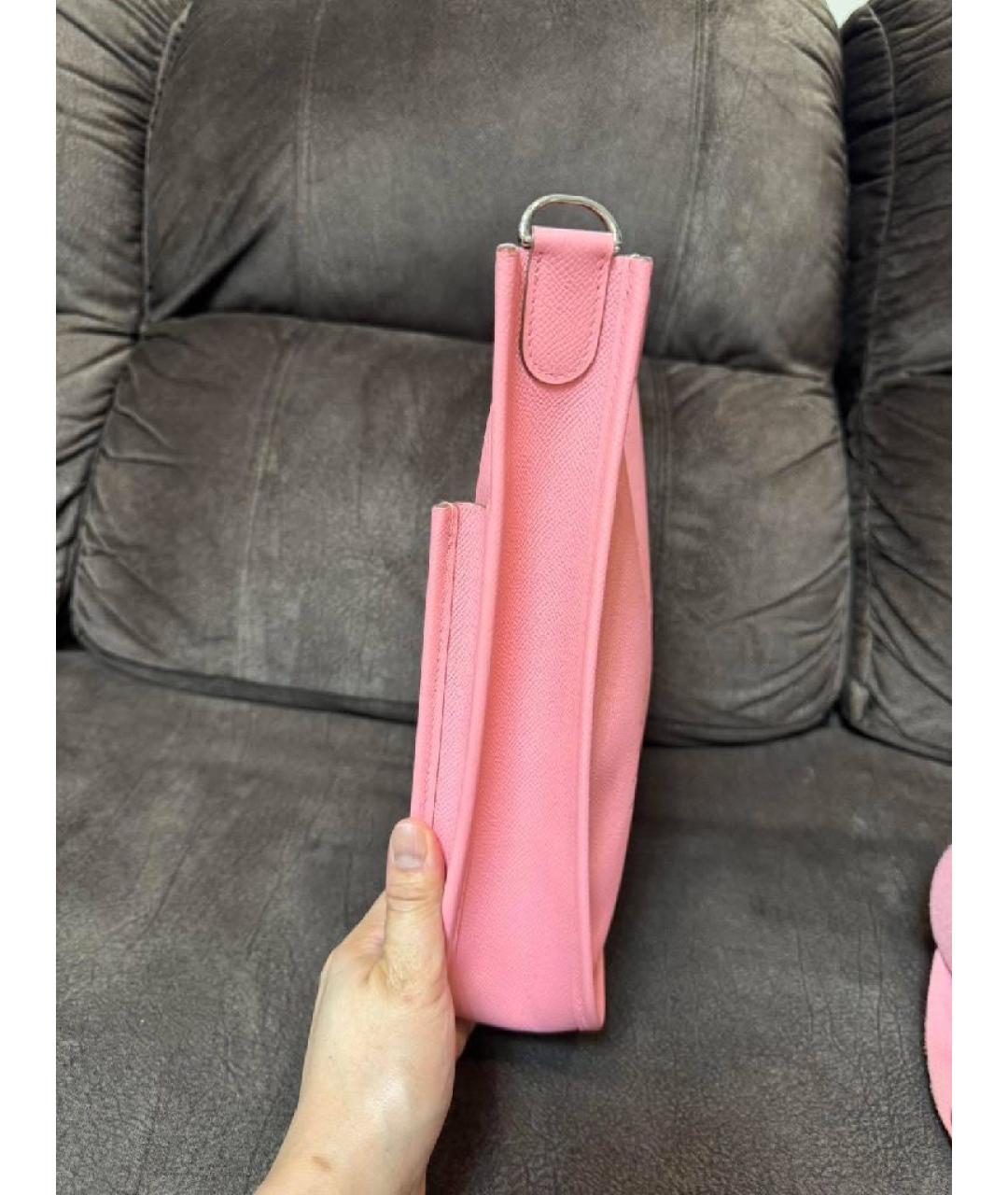 HERMES Розовая кожаная сумка через плечо, фото 3