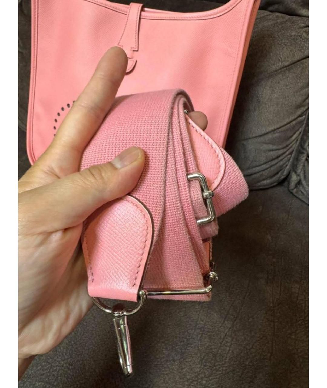 HERMES Розовая кожаная сумка через плечо, фото 8
