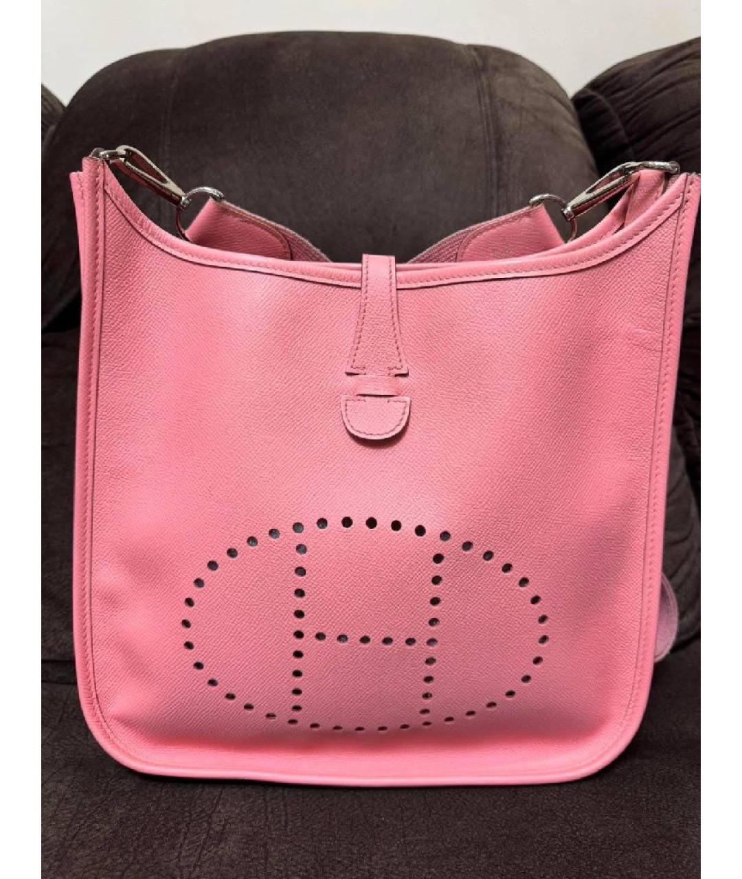 HERMES Розовая кожаная сумка через плечо, фото 5