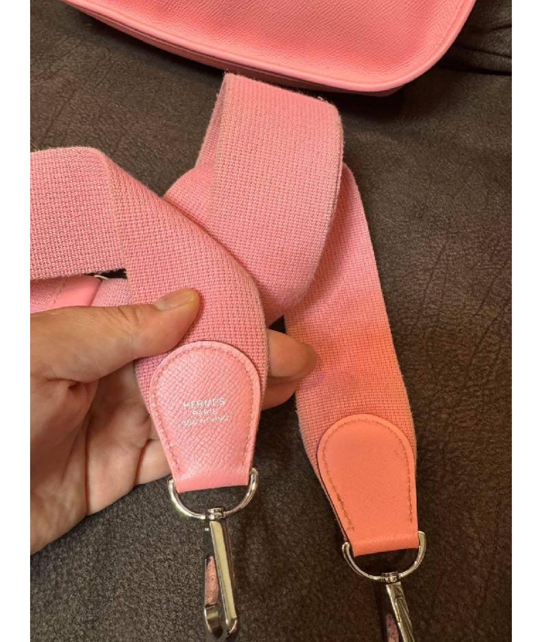 HERMES Розовая кожаная сумка через плечо, фото 7