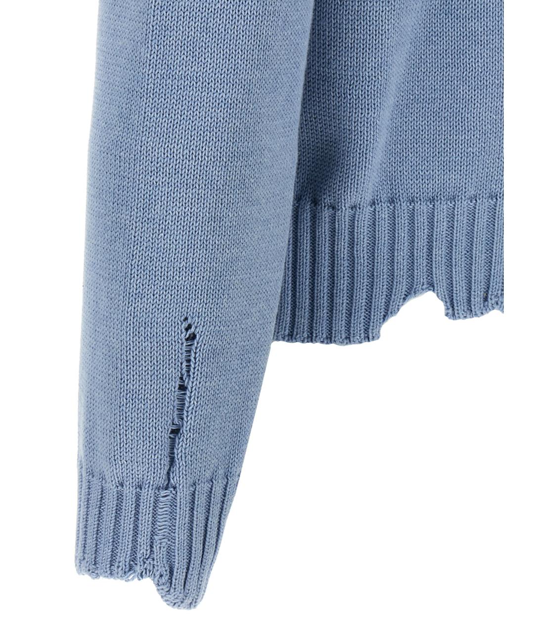ALEXANDER MCQUEEN Голубой хлопковый джемпер / свитер, фото 4