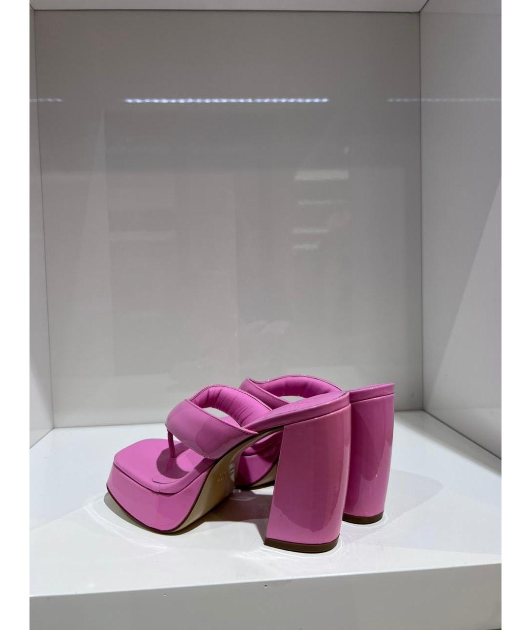 GIABORGHINI Розовые сабо из лакированной кожи, фото 4