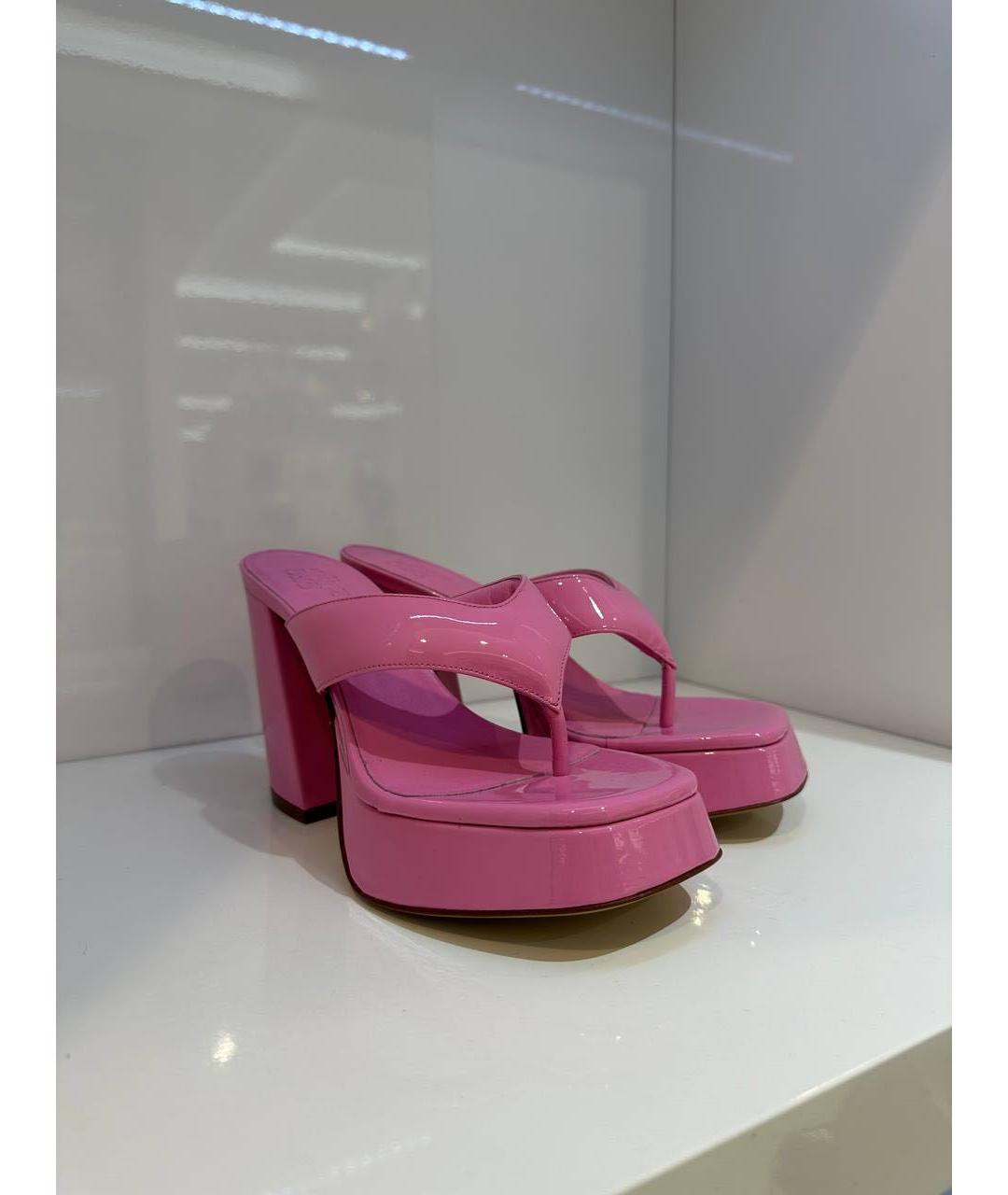 GIABORGHINI Розовые сабо из лакированной кожи, фото 2