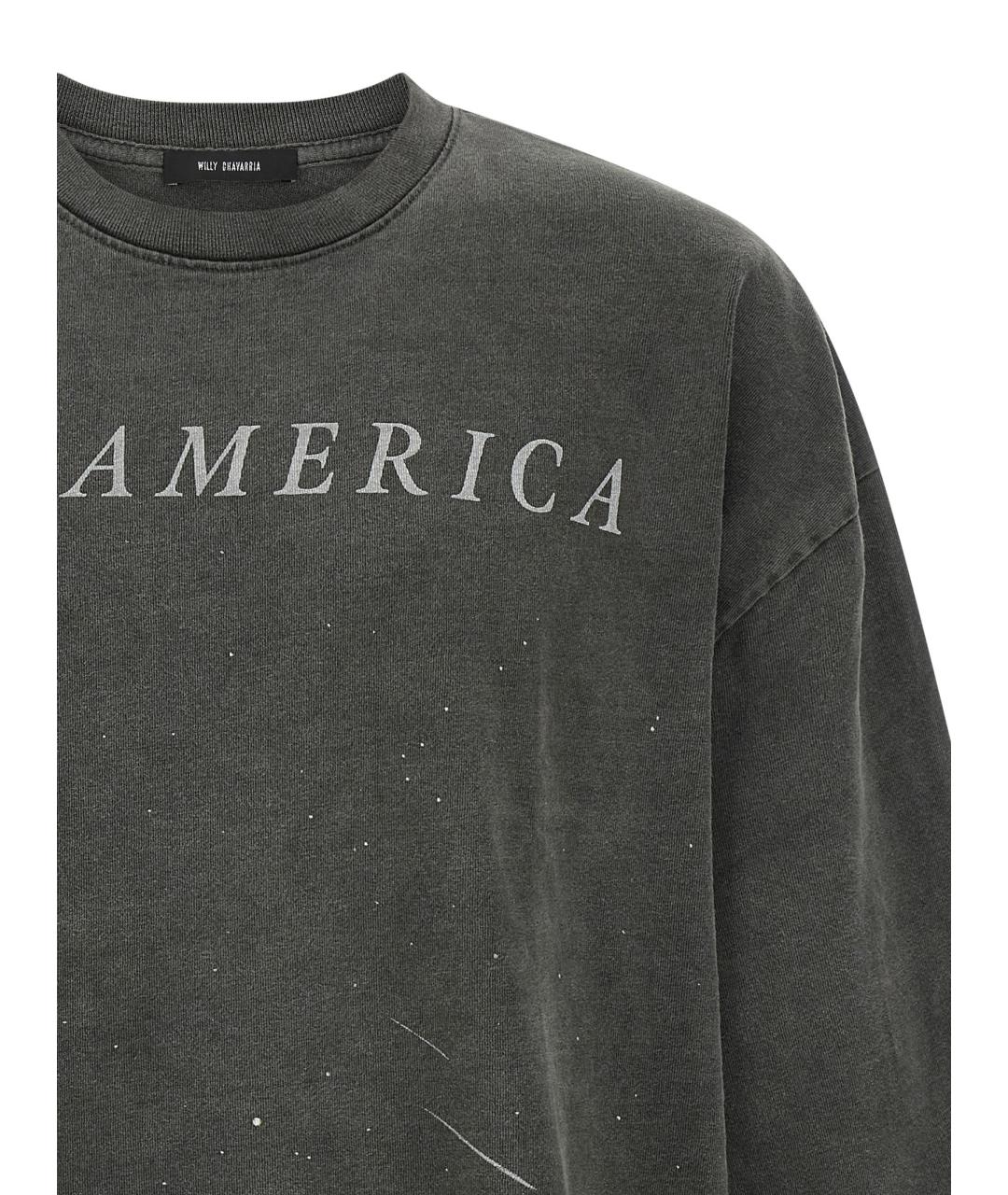 WILLY CHAVARRIA Серая хлопковая футболка, фото 3