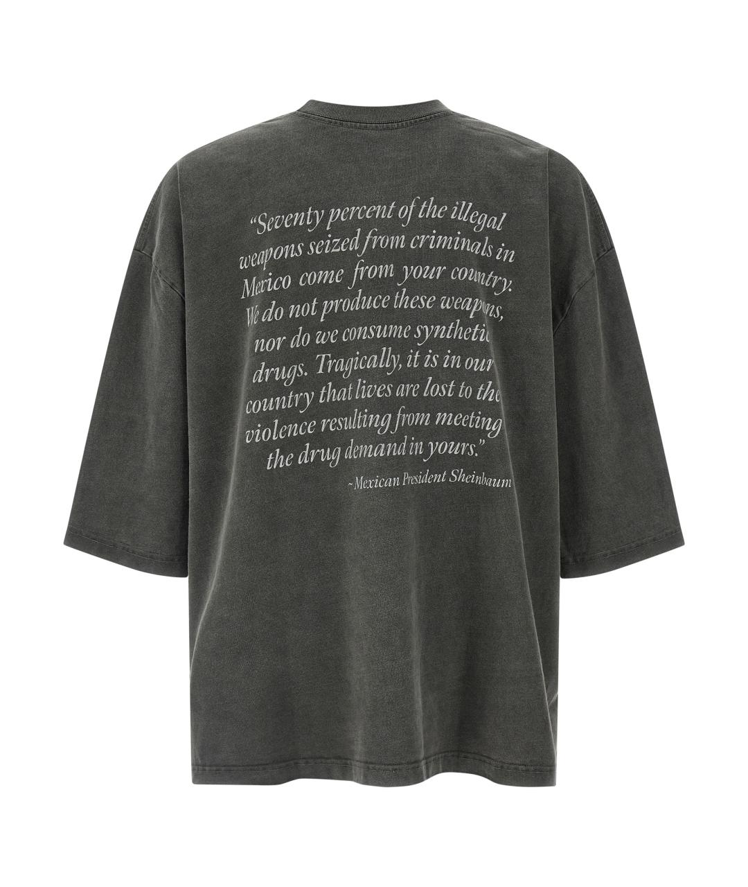 WILLY CHAVARRIA Серая хлопковая футболка, фото 2