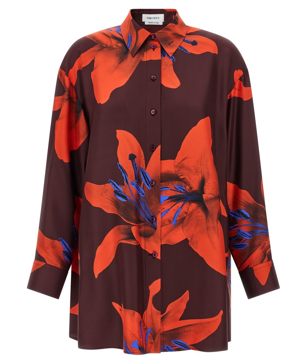 ALEXANDER MCQUEEN Мульти шелковая рубашка, фото 1
