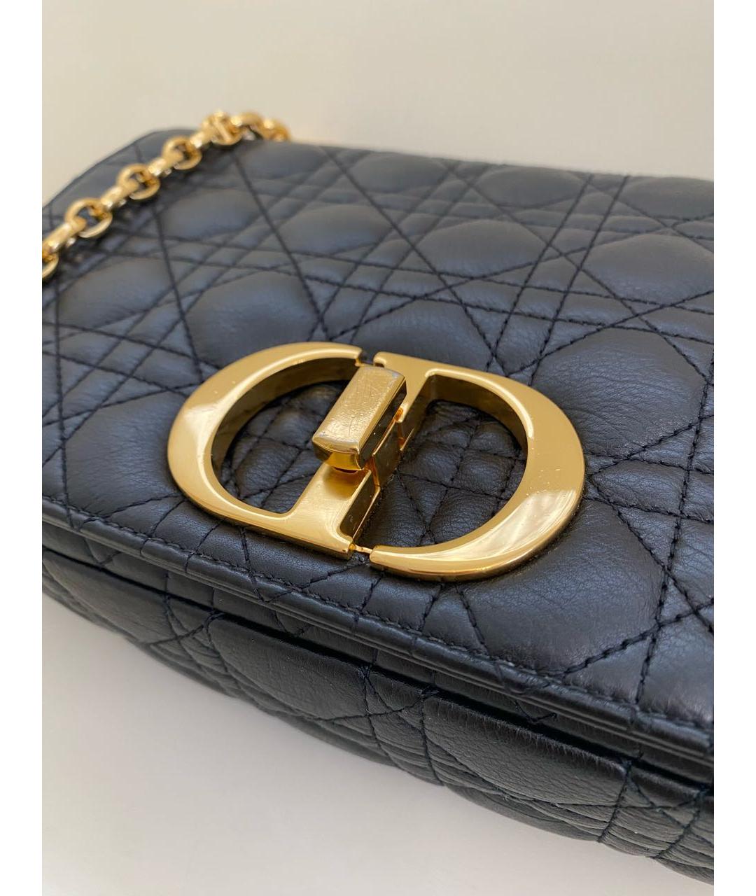 CHRISTIAN DIOR Черная кожаная сумка через плечо, фото 6