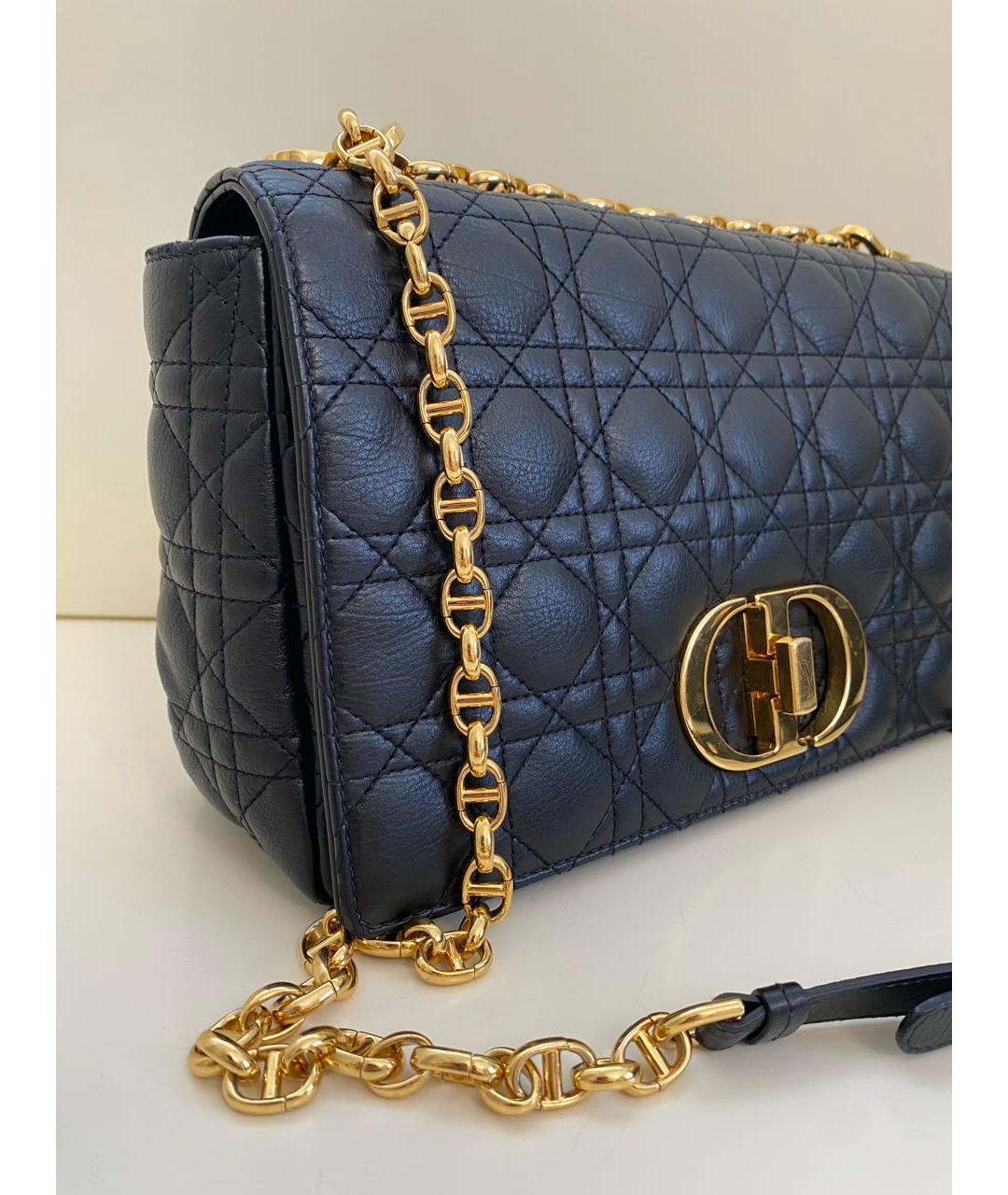 CHRISTIAN DIOR Черная кожаная сумка через плечо, фото 4