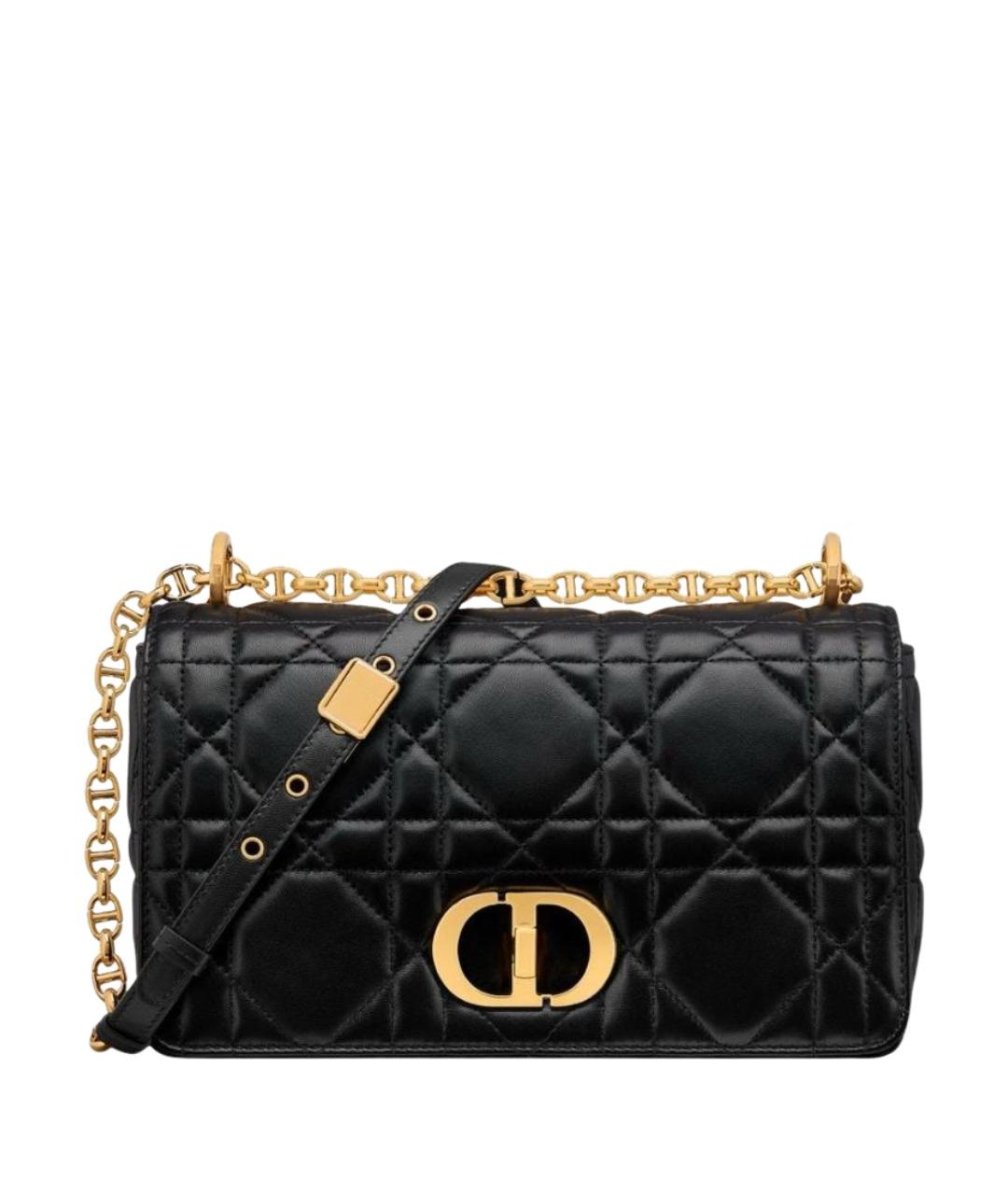 CHRISTIAN DIOR Черная кожаная сумка через плечо, фото 1