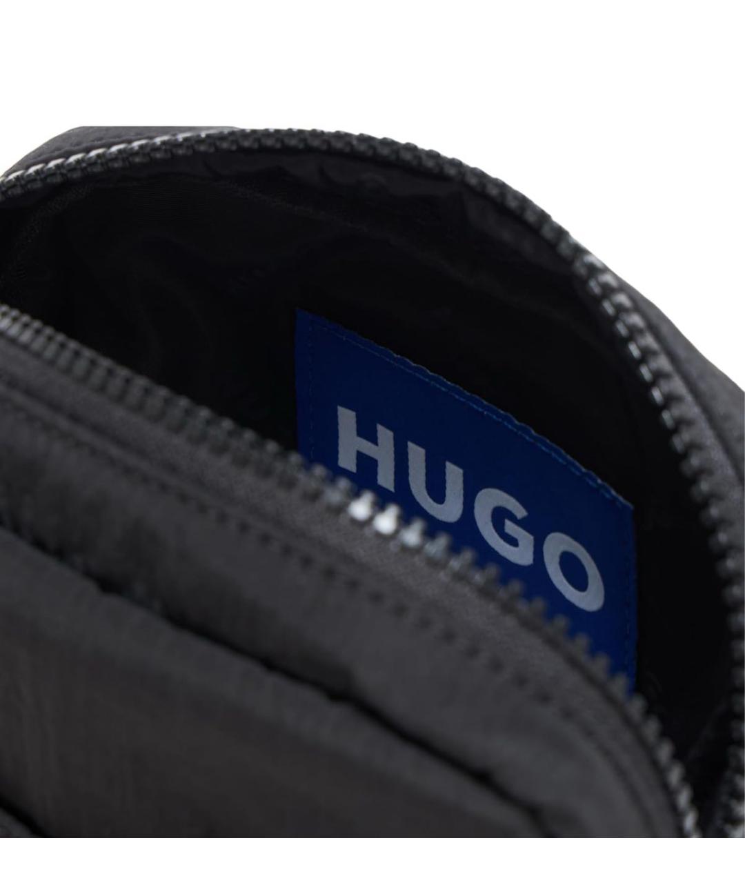 HUGO Черная синтетическая сумка на плечо, фото 4