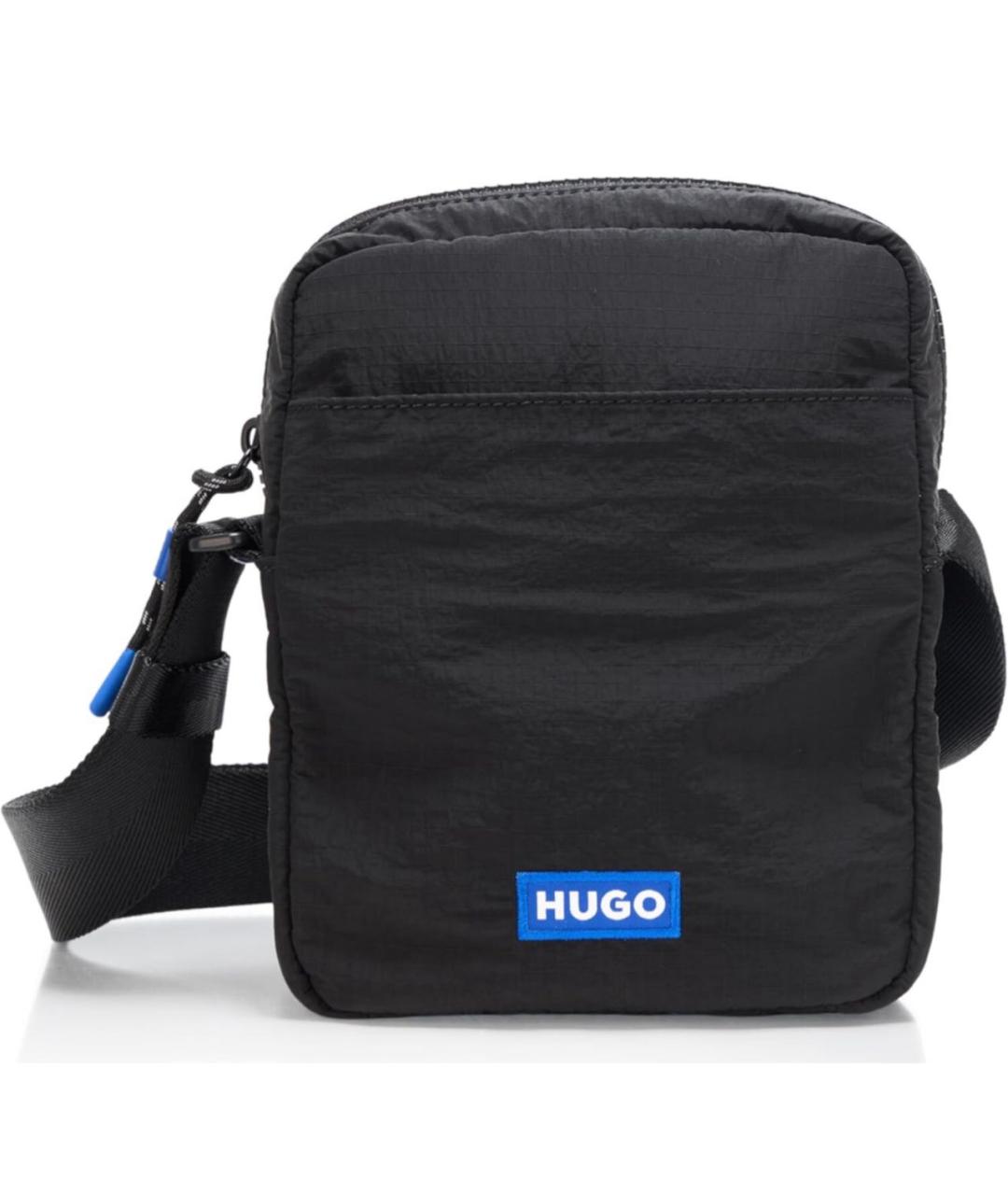 HUGO Черная синтетическая сумка на плечо, фото 5