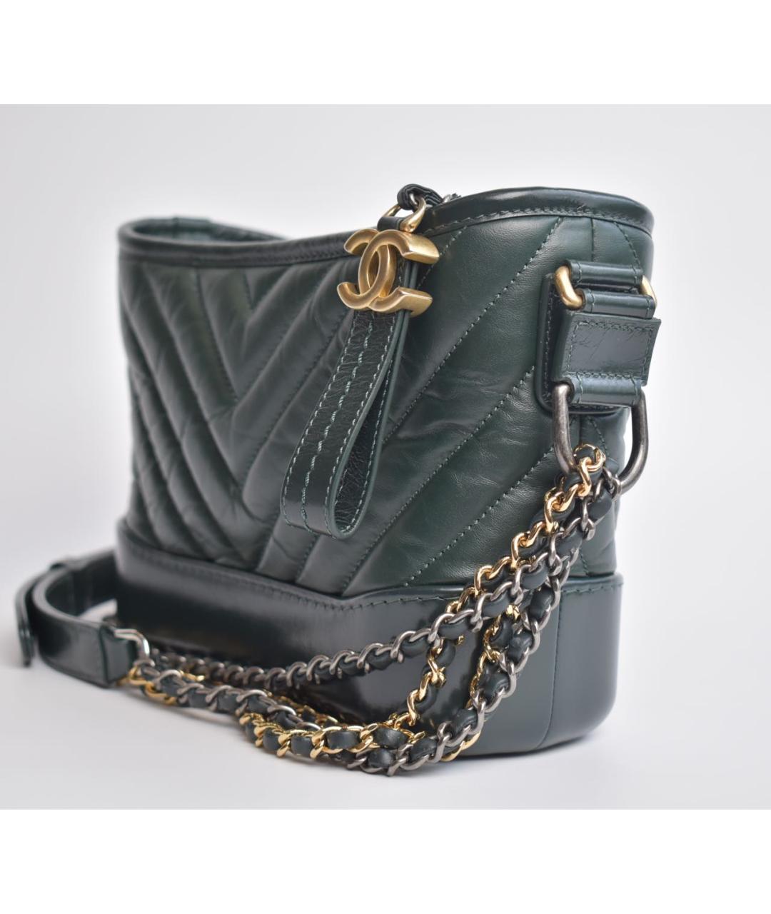 CHANEL Зеленая кожаная сумка через плечо, фото 2