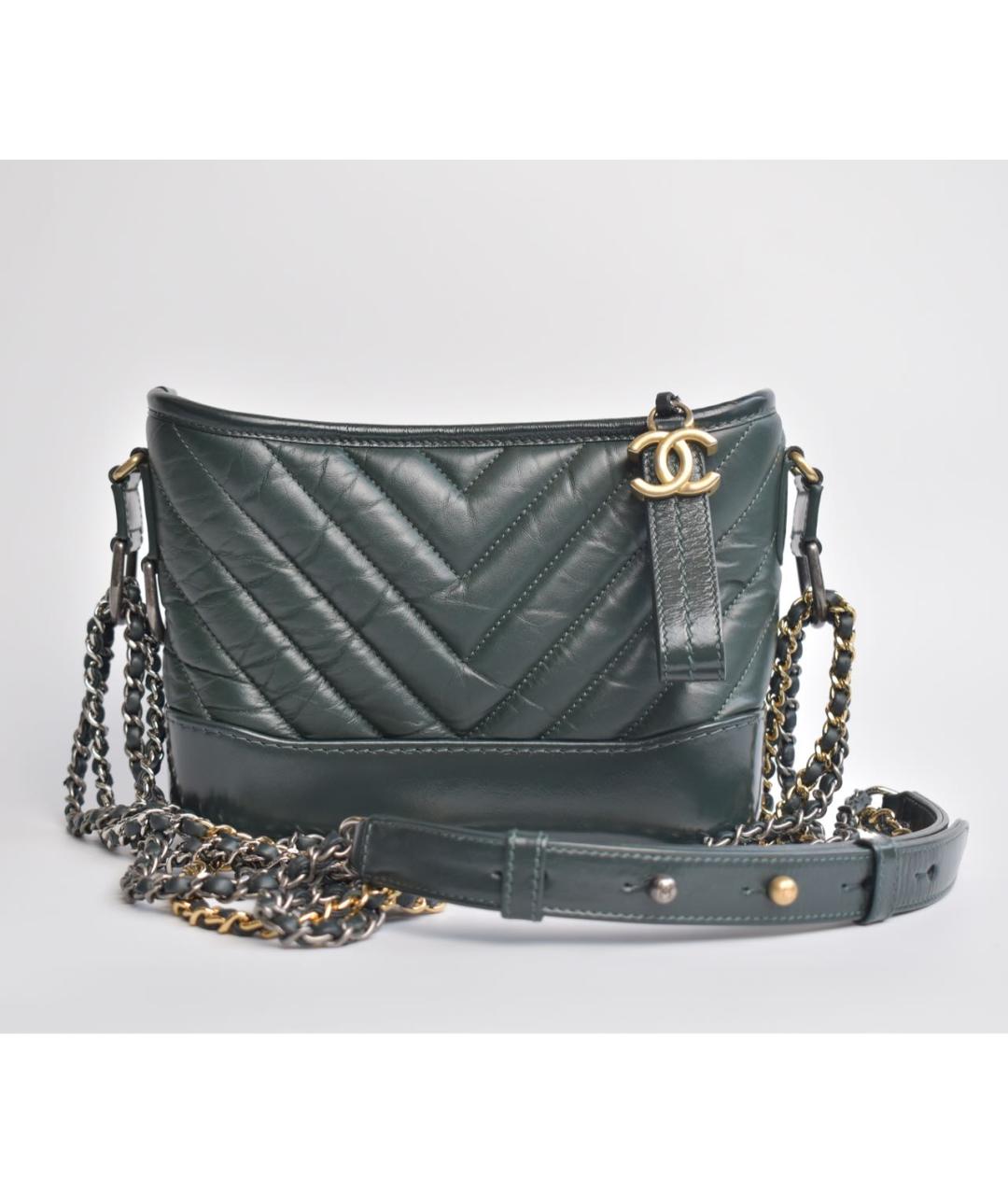 CHANEL Зеленая кожаная сумка через плечо, фото 9