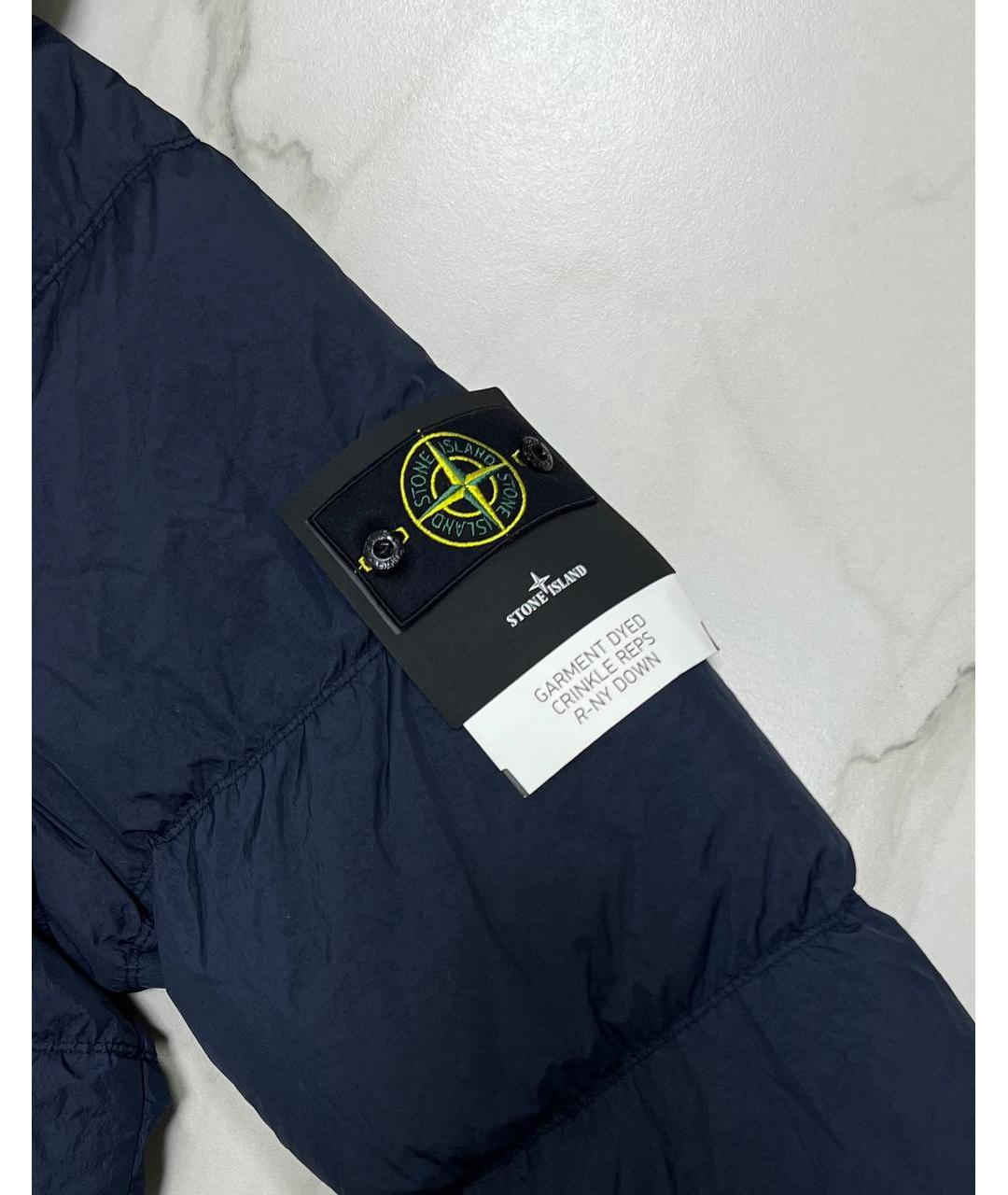 STONE ISLAND Темно-синий пуховик, фото 3