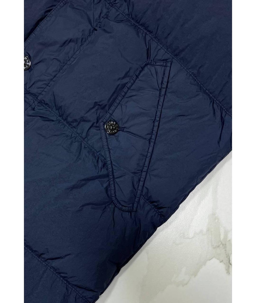 STONE ISLAND Темно-синий пуховик, фото 4