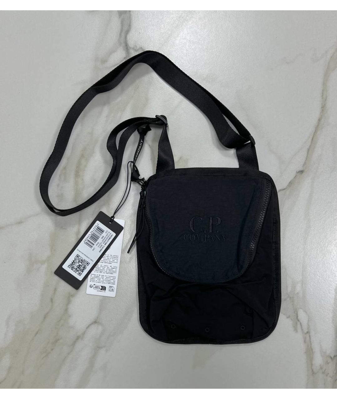 CP COMPANY Черная тканевая сумка на плечо, фото 8