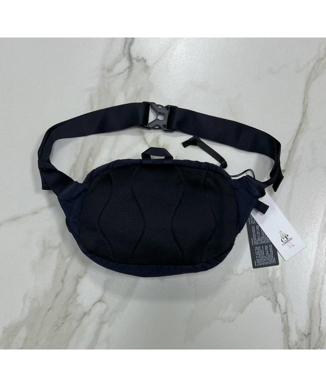 CP COMPANY Темно-синяя тканевая поясная сумка, фото 4