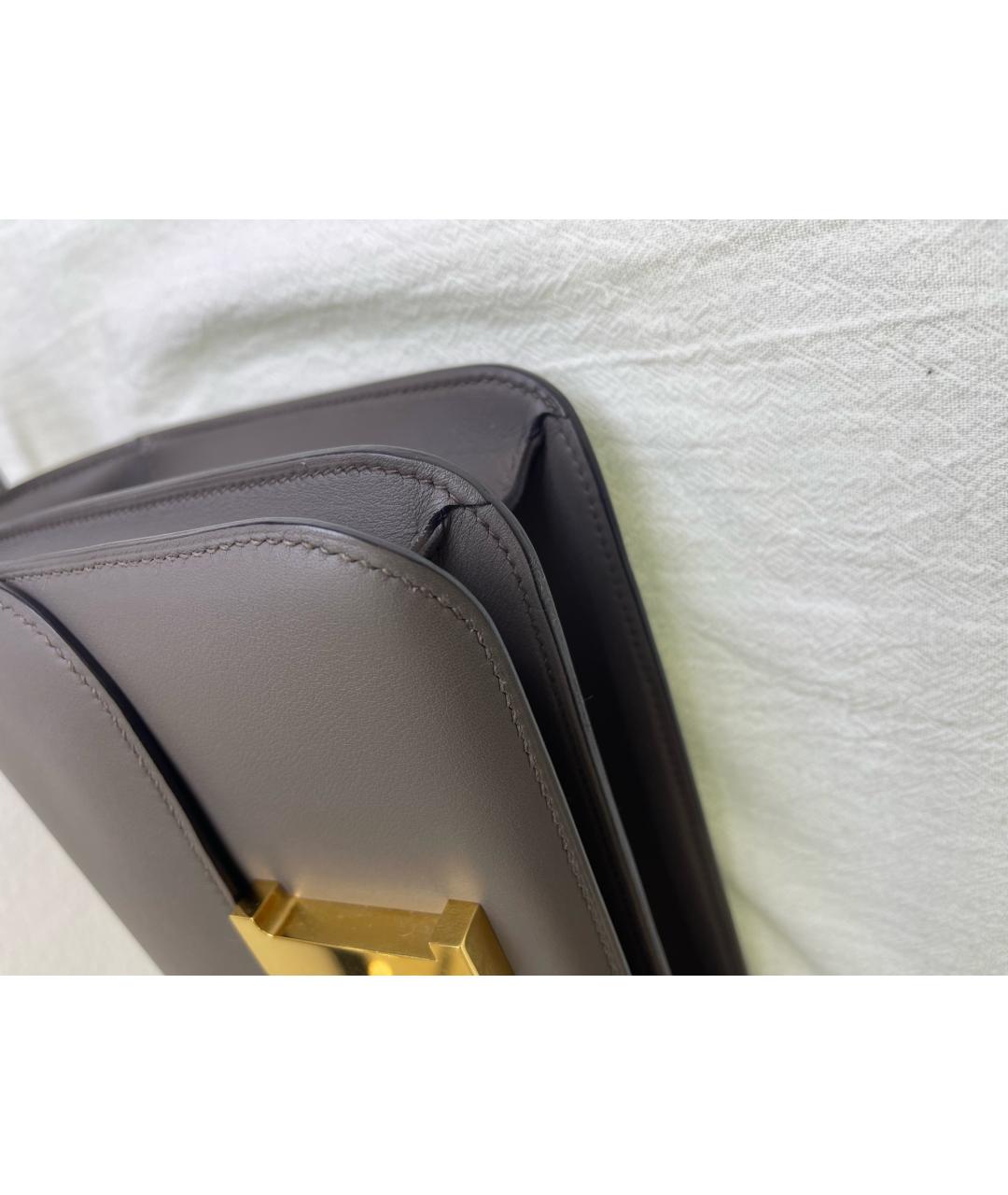 HERMES Серая кожаная сумка через плечо, фото 5