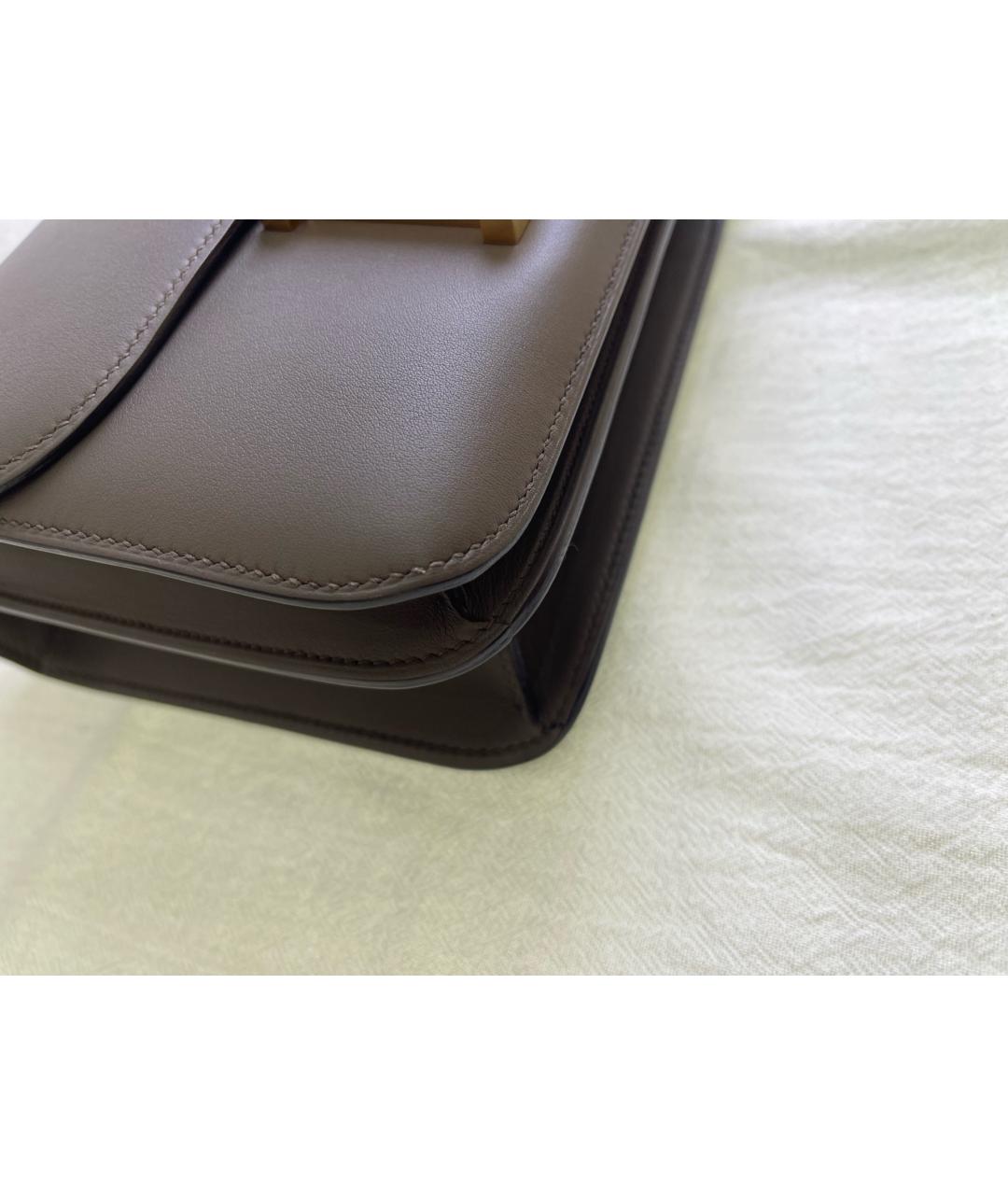 HERMES Серая кожаная сумка через плечо, фото 6