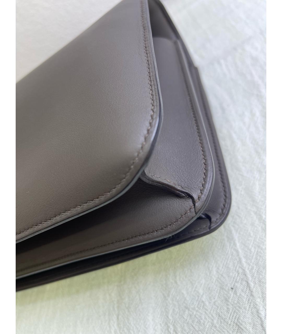 HERMES Серая кожаная сумка через плечо, фото 3