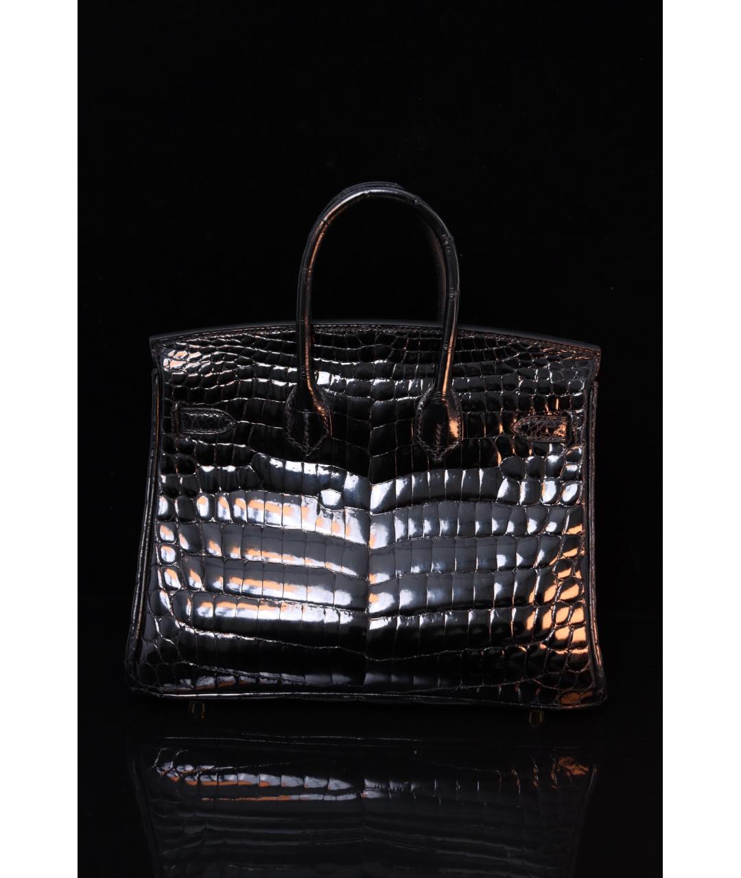 HERMES Черная сумка с короткими ручками из лакированной кожи, фото 2