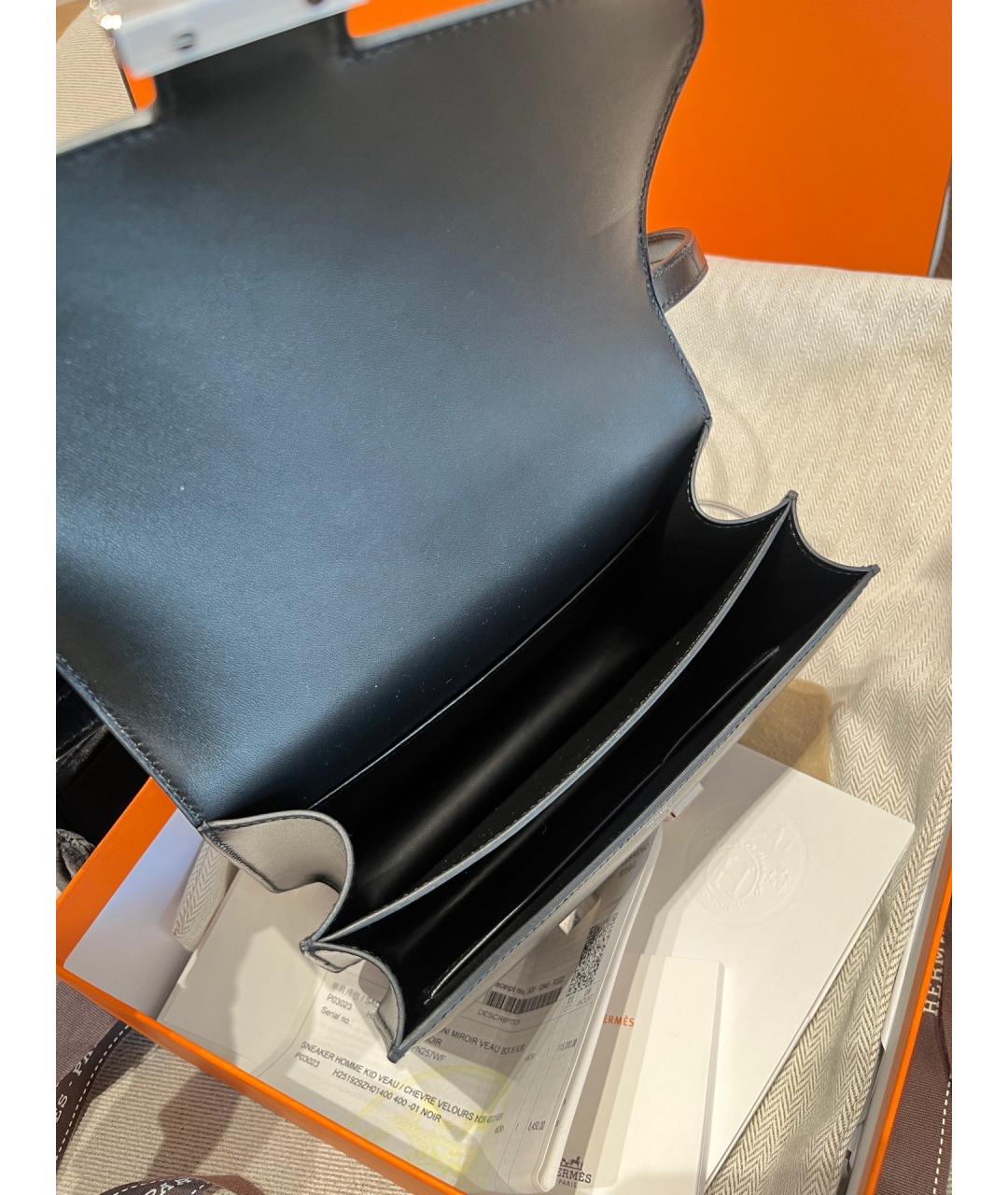 HERMES Черная кожаная сумка через плечо, фото 6