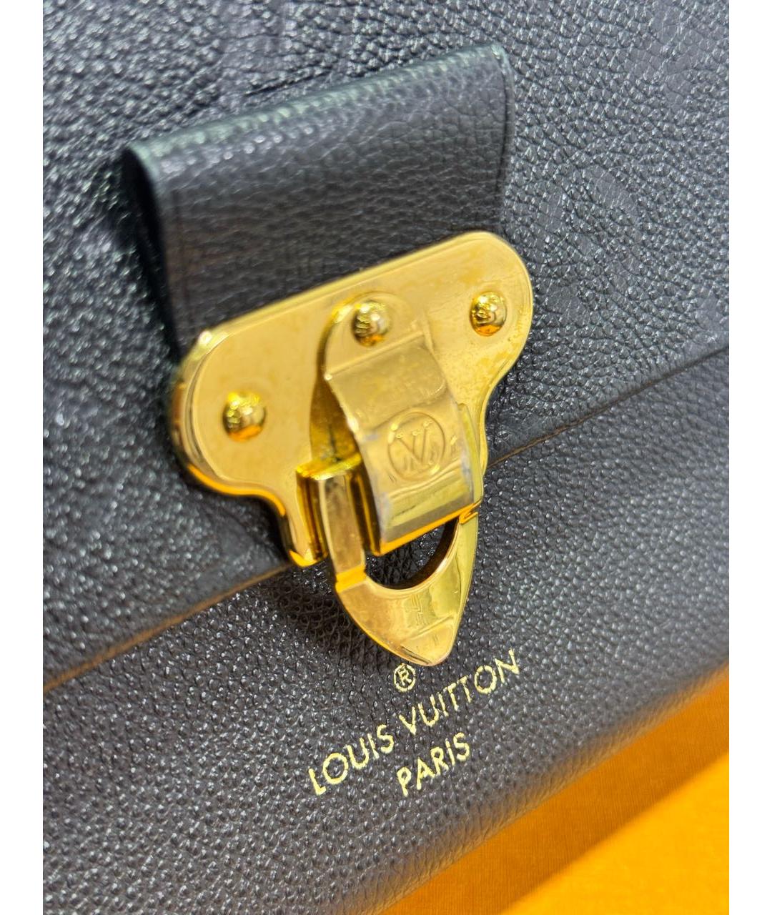 LOUIS VUITTON Черная кожаная сумка через плечо, фото 7