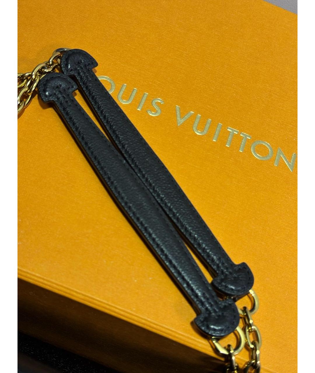 LOUIS VUITTON Черная кожаная сумка через плечо, фото 5