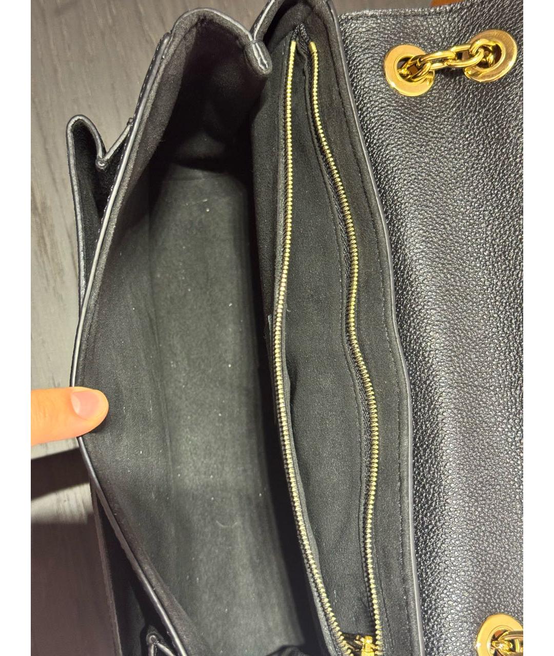 LOUIS VUITTON Черная кожаная сумка через плечо, фото 4