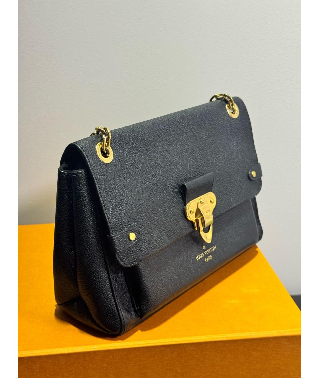 LOUIS VUITTON Черная кожаная сумка через плечо, фото 2