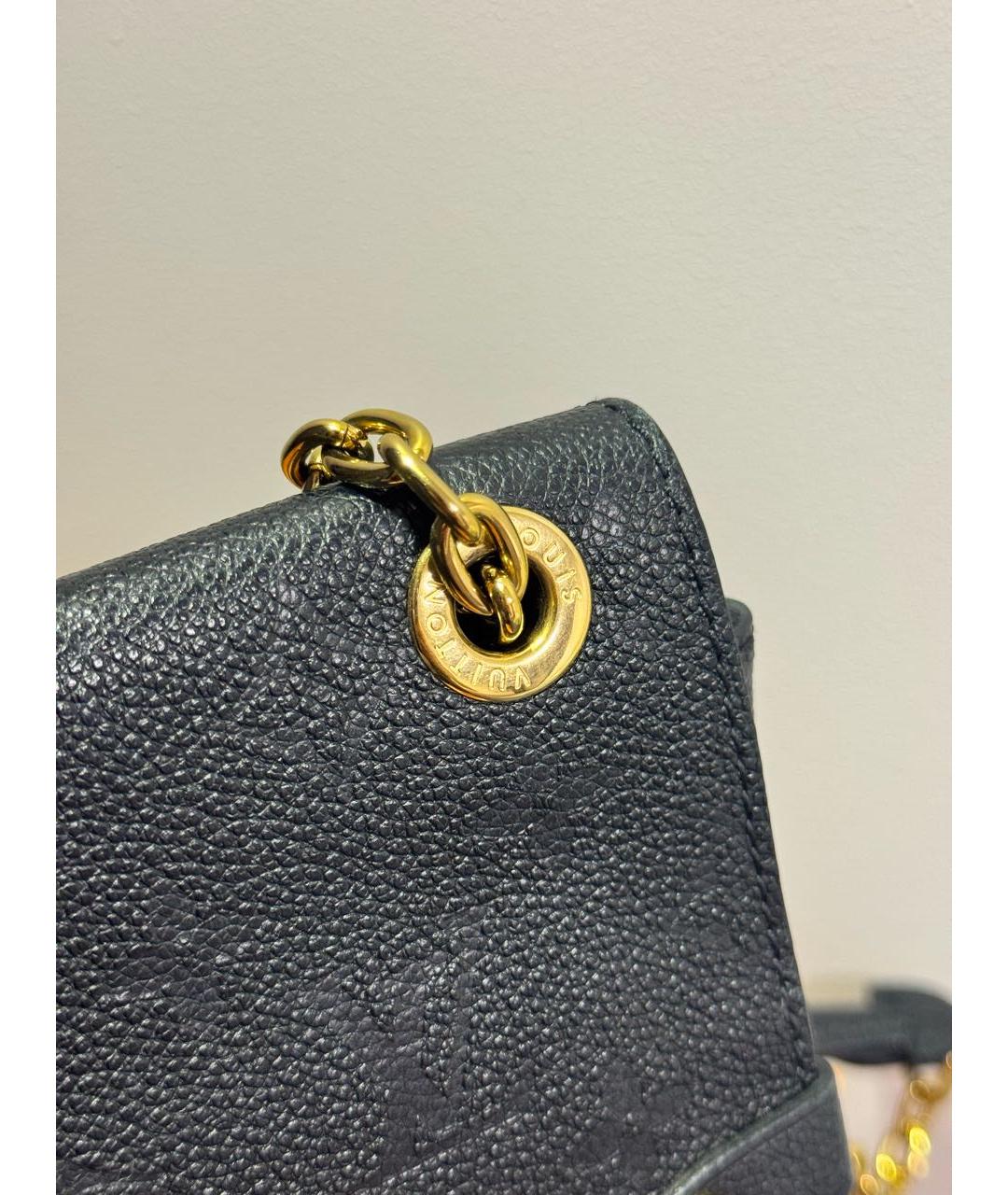 LOUIS VUITTON Черная кожаная сумка через плечо, фото 6