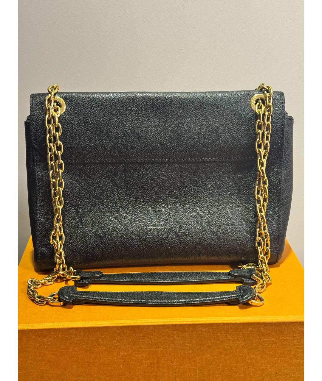 LOUIS VUITTON Черная кожаная сумка через плечо, фото 3