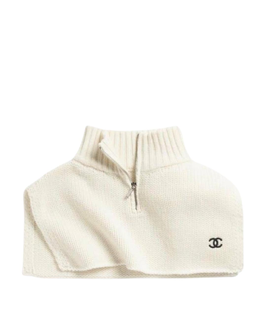 CHANEL Белый кашемировый воротник, фото 1
