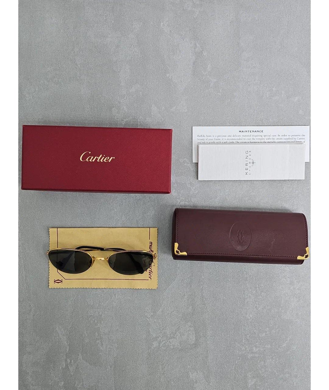 CARTIER Золотые металлические солнцезащитные очки, фото 8