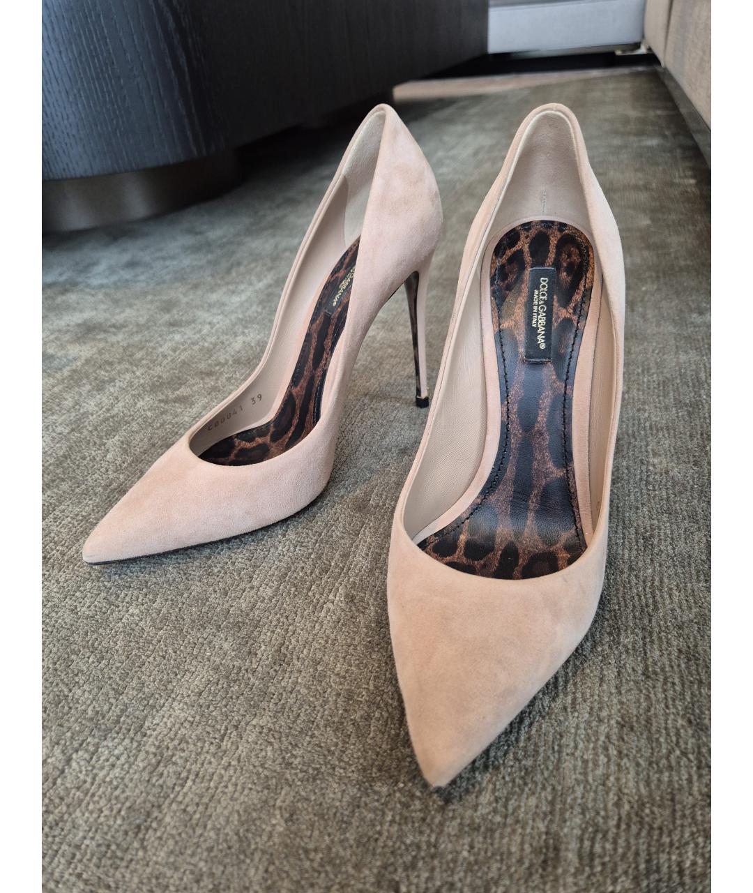 DOLCE&GABBANA Бежевые замшевые туфли, фото 5