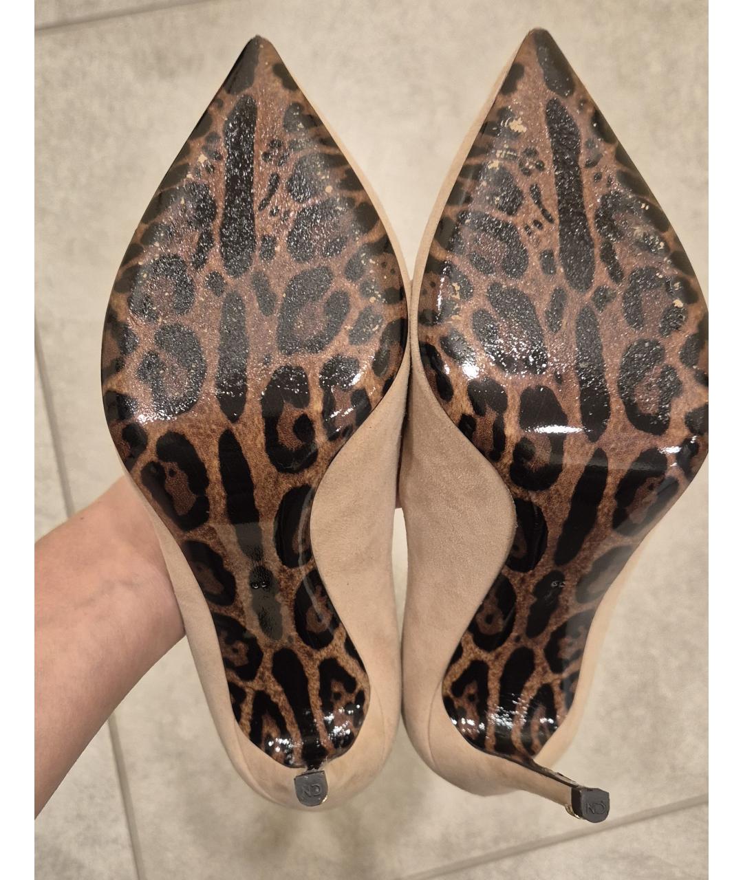 DOLCE&GABBANA Бежевые замшевые туфли, фото 4