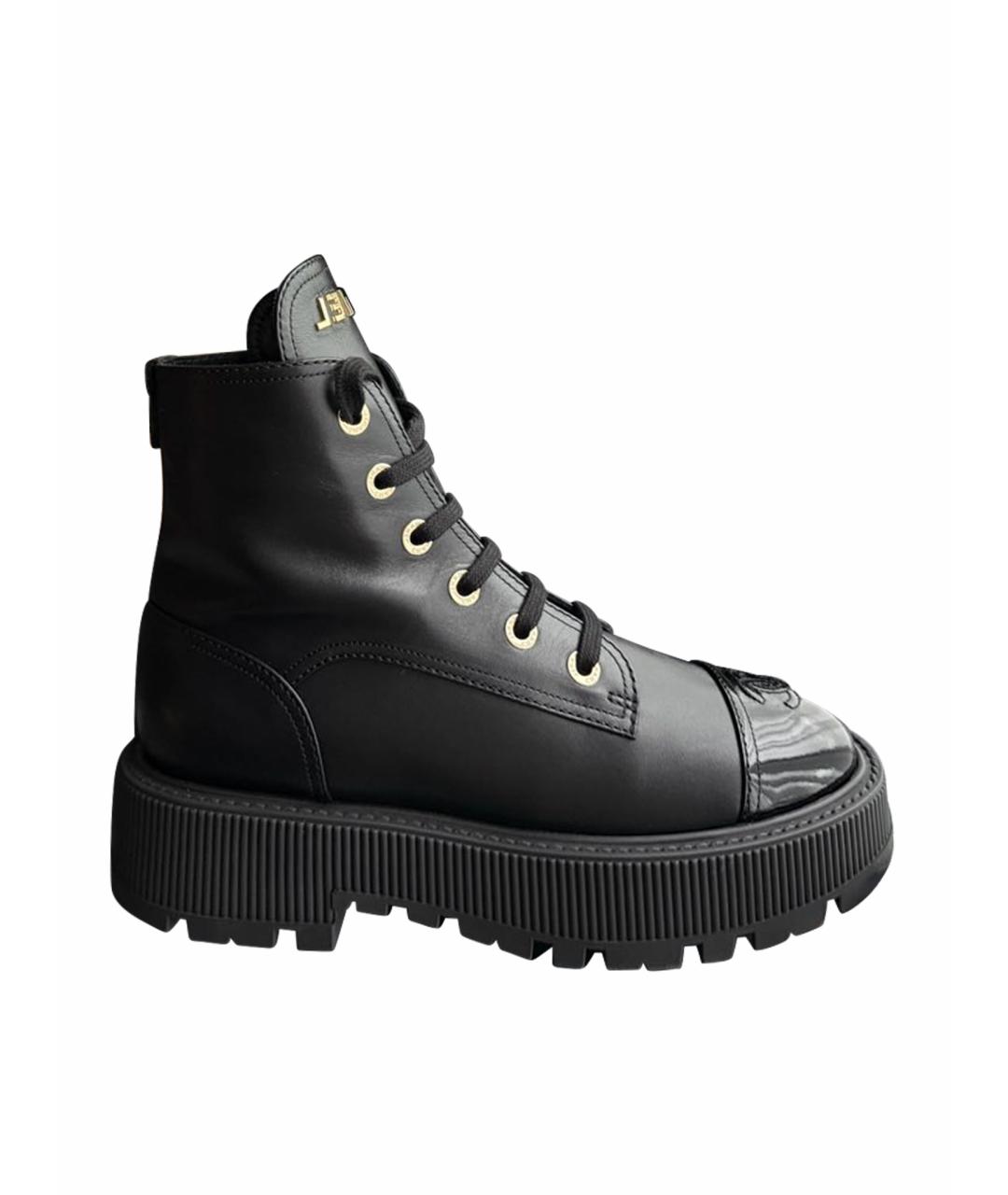 CHANEL Черные кожаные ботинки, фото 1