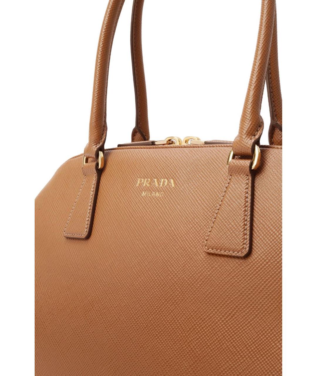 PRADA Коричневая кожаная сумка тоут, фото 5