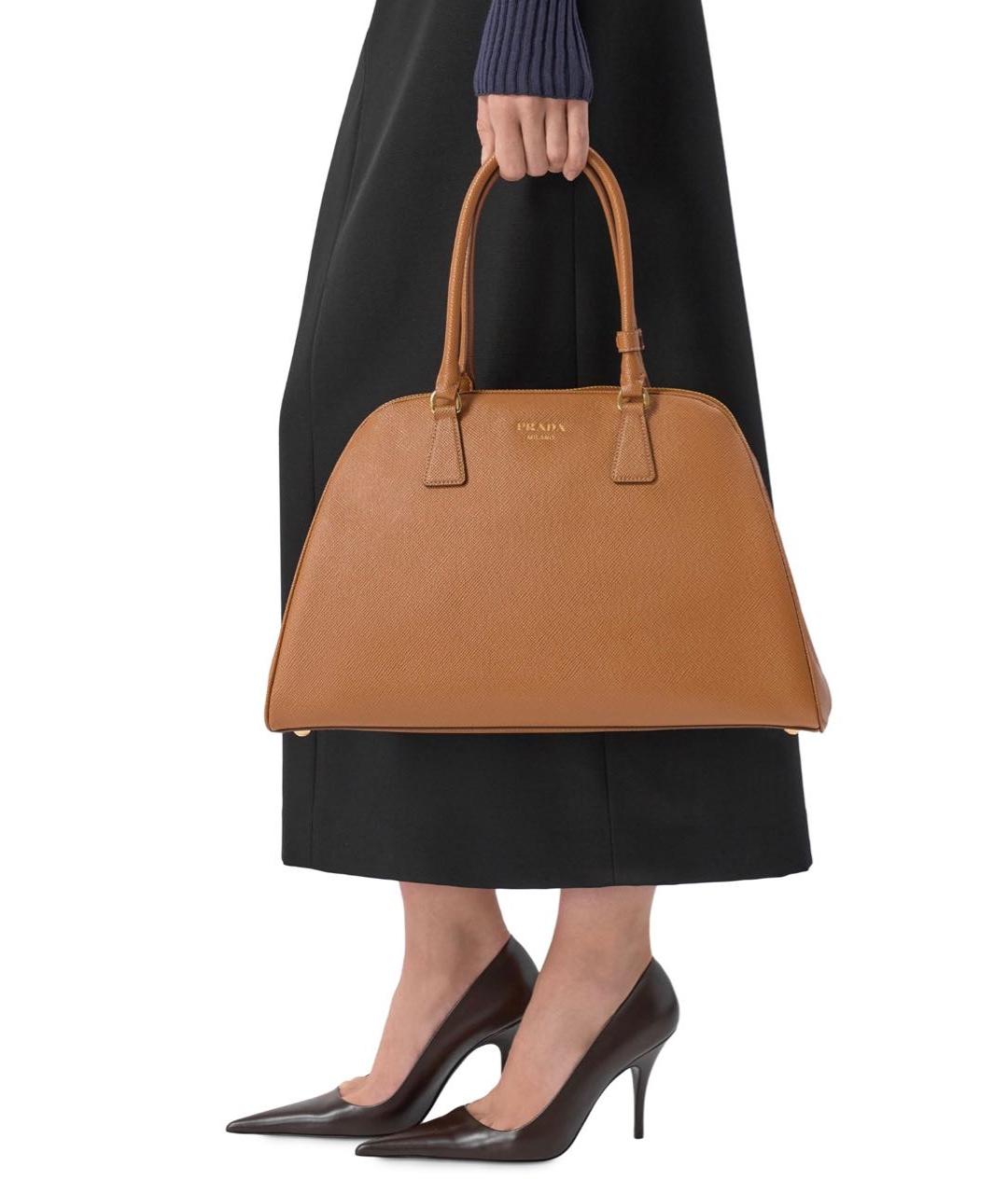 PRADA Коричневая кожаная сумка тоут, фото 2