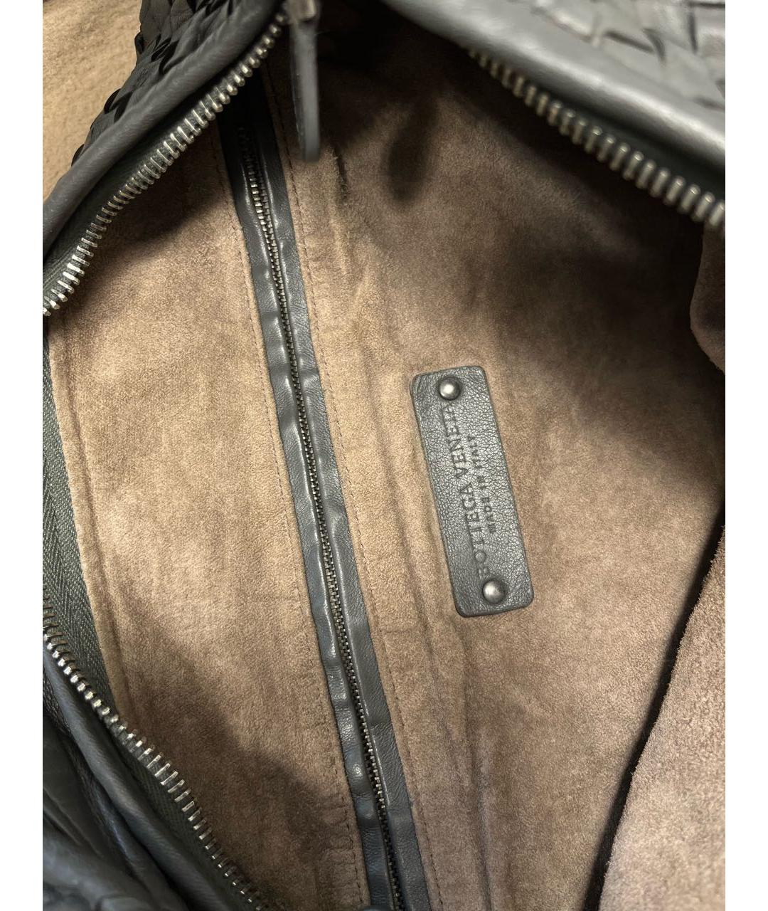 BOTTEGA VENETA Серая кожаная сумка с короткими ручками, фото 4