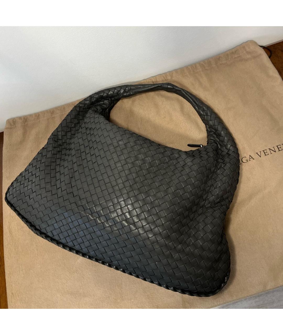 BOTTEGA VENETA Серая кожаная сумка с короткими ручками, фото 3