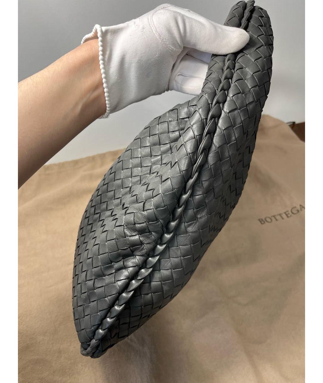 BOTTEGA VENETA Серая кожаная сумка с короткими ручками, фото 7