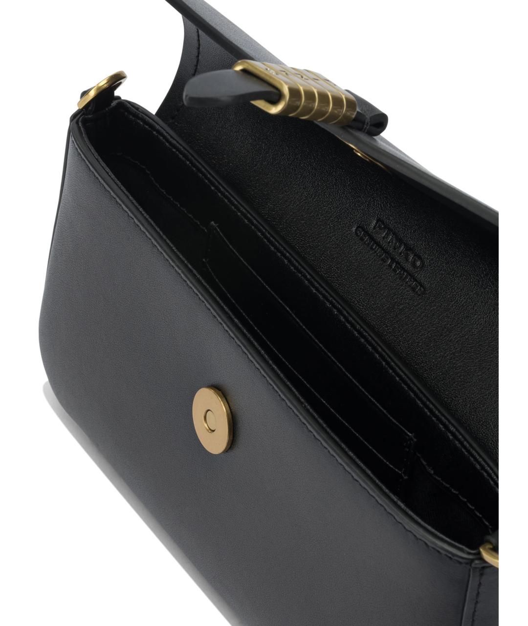 PINKO Черная кожаная сумка через плечо, фото 5