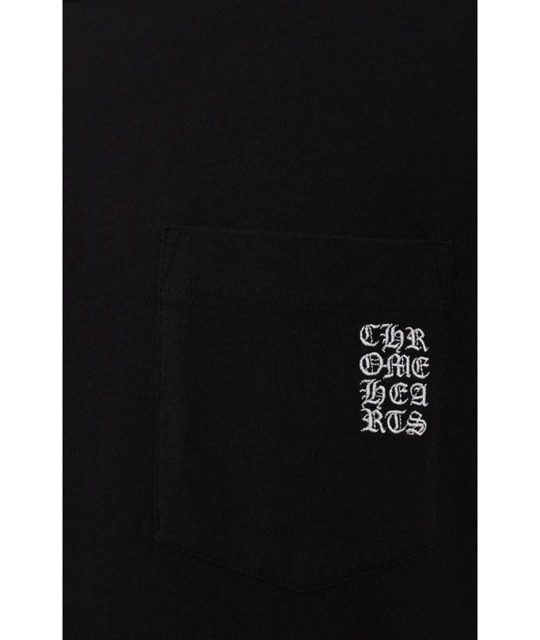 CHROME HEARTS Черная хлопковая футболка, фото 3