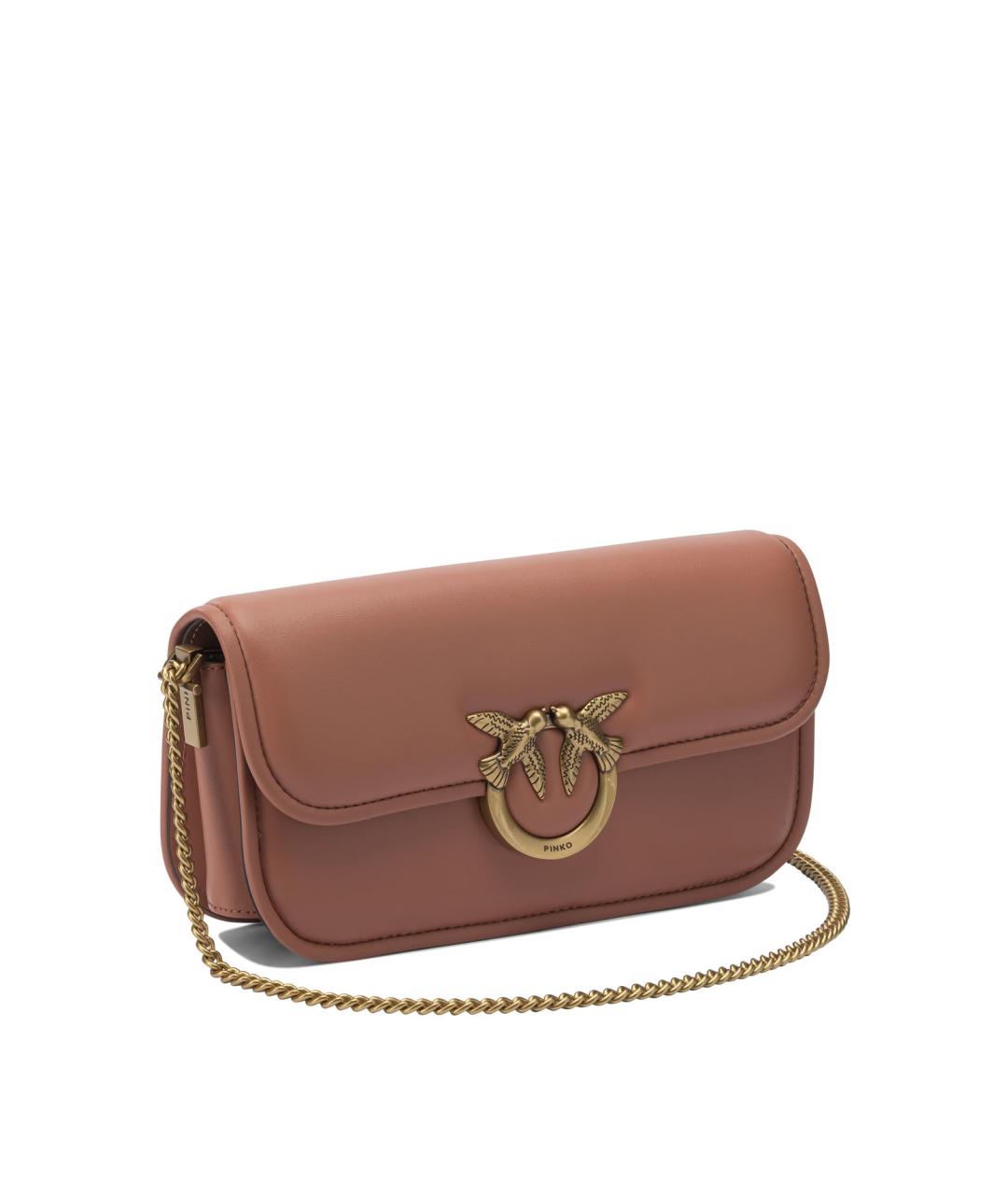 PINKO Коричневая кожаная сумка через плечо, фото 2
