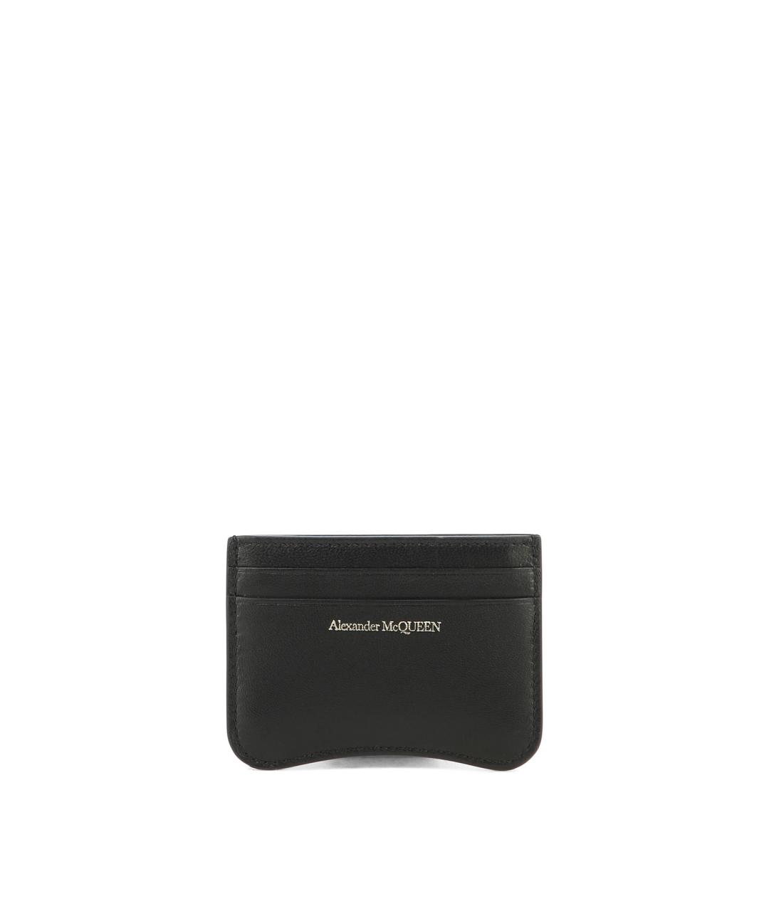 ALEXANDER MCQUEEN Черный кожаный кардхолдер, фото 1