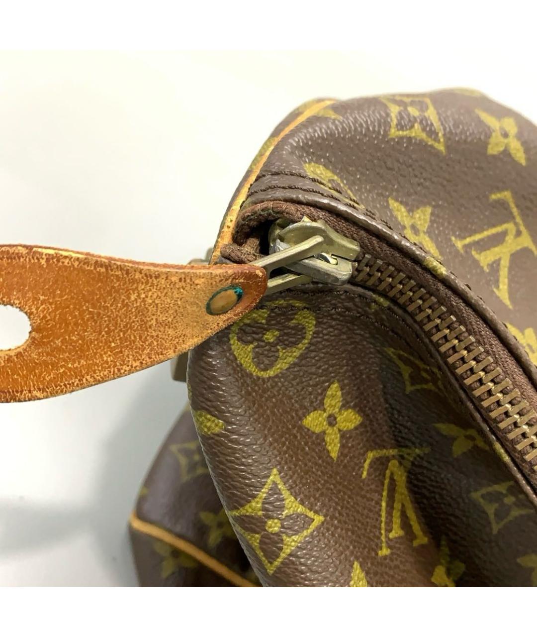 LOUIS VUITTON Коричневая кожаная дорожная/спортивная сумка, фото 5